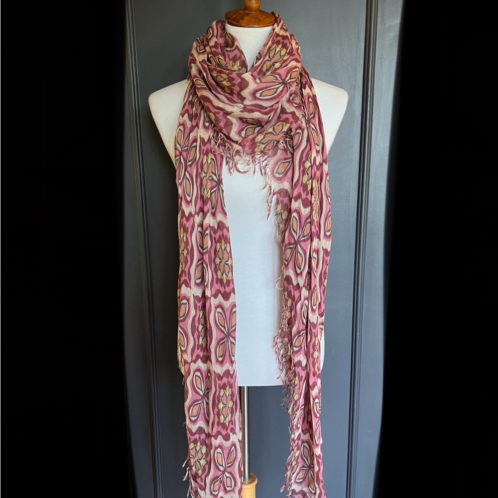 New Auth Chan Luu Pomegranate Crux Cashmere and Silk Scarf